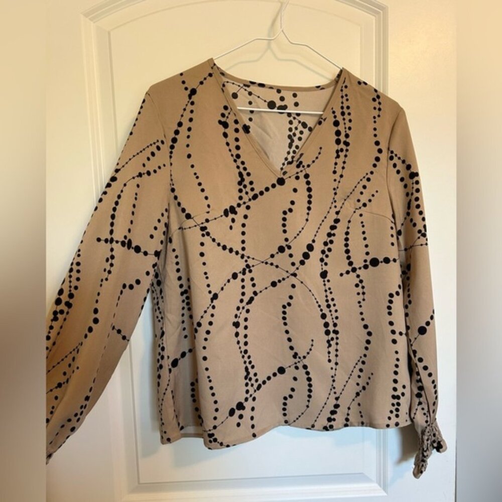 Stylish Tan and Black Women's Top